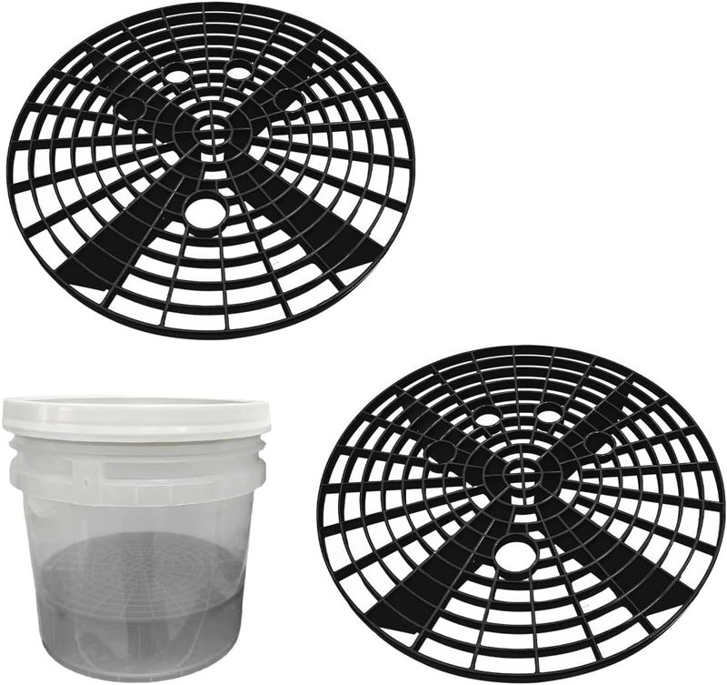 Yourkar Car Wash Bucket Inserts - 2 PCS Plastic Grit Trap for Vehicle Detailing, Auto Dirt Collectors, Fits 12 Inch Diameter Bucket, Universal Car Accessories (Black) - Image 1